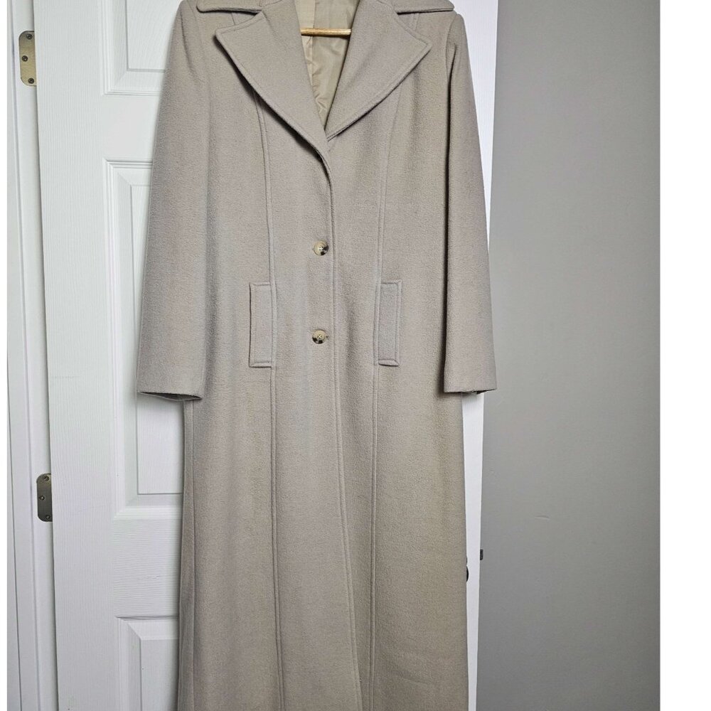 Nausica Beige Long Coat | Minimalist Neutral Trench | Quiet Luxury Classic